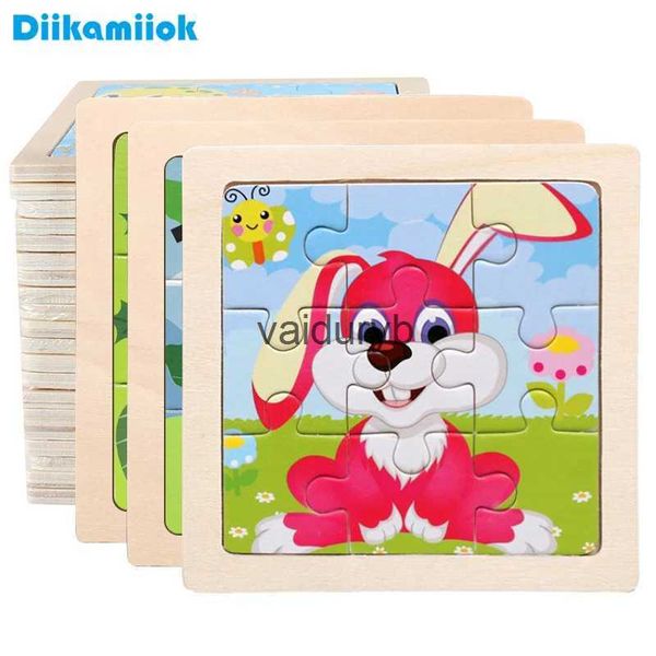 3D-Puzzles 11 cm/4,33 Zoll Kinder Holzpuzzle Spiele Cartoon Tier Fahrzeug Muster ldren Montessori Lernspielzeugvaiduryb