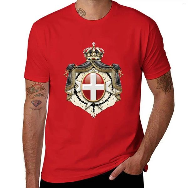 Polo da uomo Sovrano Militare Ordine di Malta Stemma sopra T-shirt in velluto rosso Magliette grafiche Pesante per uomo