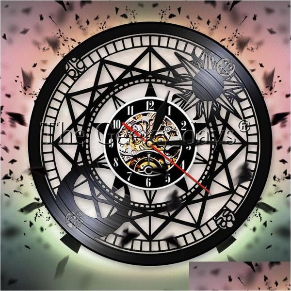 Horloges murales Jupiter Record Horloge Montre Soleil et Lune Rétro Étoile Cosmographique Astrologie Cadeau Drop Livraison Maison Jardin Décor Dhxcu