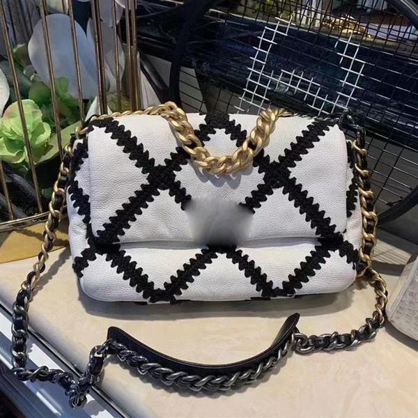 5A Panda Bolsas de Ombro de Couro Real Lã Cadeia Messenger Bag Mulheres Designer Bolsas Bolsa Diamante Treliça Pequena Praça Totes 25cm216M