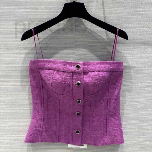 Serbatoi delle donne Camis Designer 1016 2024 Autunno Maglione a maniche lunghe Girocollo VIOLA Moda Abiti a righe TAO VNDN