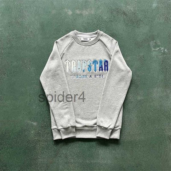 Mens Hoodies Bordados Mulheres Jaqueta Trapstar Tracksuit Homens Chenille Decodificado Tripulação Pescoço Rock Candy Sabor Preto Azul Pulôver P416