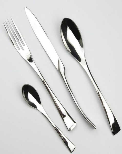 41624 pezzi set da tavola in acciaio inossidabile spessore stoviglie set di posate coltello forchetta stoviglie da pranzo occidentali4948764