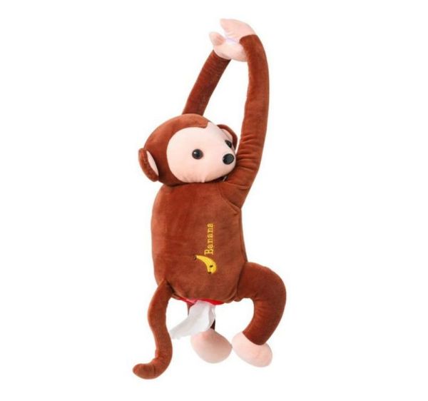 Porta fazzoletti creativi per cartoni animati con tovaglioli di carta per scimmie, porta tovaglioli per animali per auto8926755