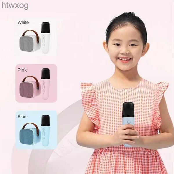 Taşınabilir Hoparlörler Sıcak Bluetooth Hoparlör Taşınabilir Ev Sevimli Karaoke Mini Kablosuz Ses Mikrofonlu K Song Aile Şarkı Makinesi 2023 Yeni YQ240124