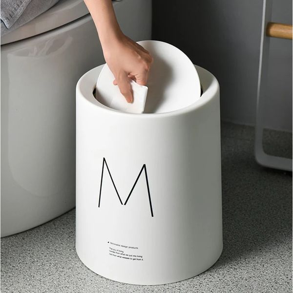 8l nórdico simples lata de lixo plástico escritório banheiro cozinha bin sala estar quarto lixo doméstico com tampa 240119