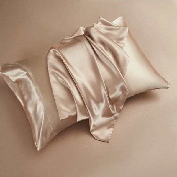 100% natural amoreira seda fronha decorativa luxo 6a lance travesseiro capa confortável sólido puro cama de seda casos almofada 240123