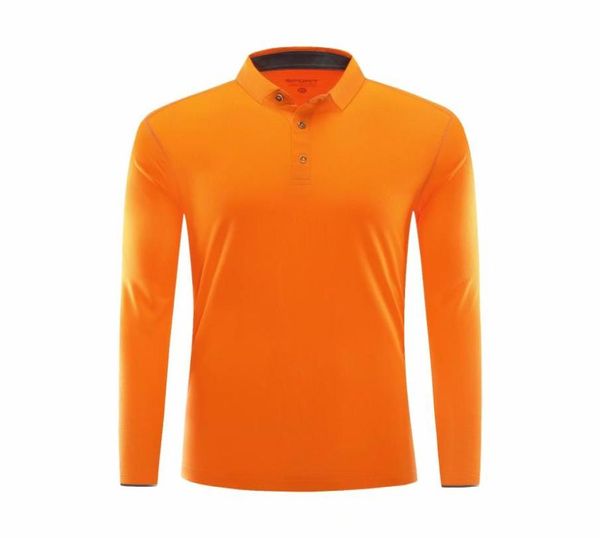 Orange Langarm-Lauftrikots Sport Polo Fitness T-Shirt Gym Sportbekleidung Fit Schnell trocknend Tennis Golf Workout Top2405176