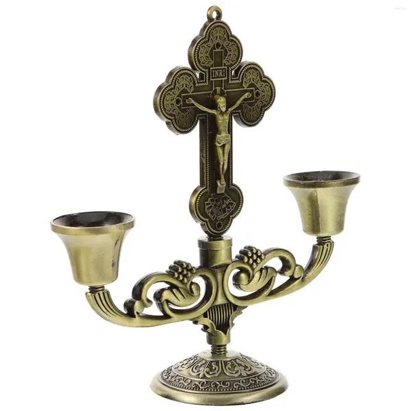 Kerzenhalter Kreuzhalter Christian Crucifix Taper Metal Candelabra Vintage Retro Decortick Home Hochzeit