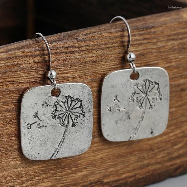 Dangle Brincos 2024 Clássico Planta Dandelion Gags Prata Banhado Metal Jóias Femininas Para Adicionar Temperamento