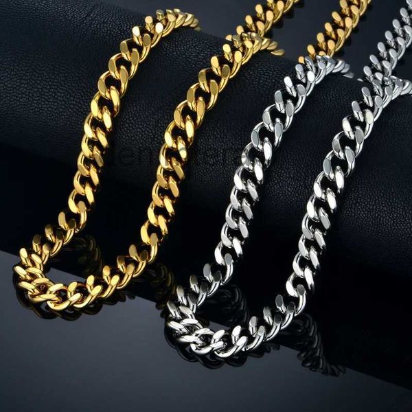 Hiphop Miami Cuban Link Chain Colar para Homens 14k Ouro Amarelo Mens Grosso Cor Dourada Correntes Masculinas Jóias 0846