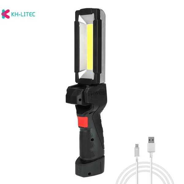 Lanterna da campeggio 5 modalità Lampada da lavoro a LED Torcia COB Lanterna Batteria di ricarica incorporata Torcia portatile Ruota di 360 gradi Magnete Luce da campeggio YQ240124