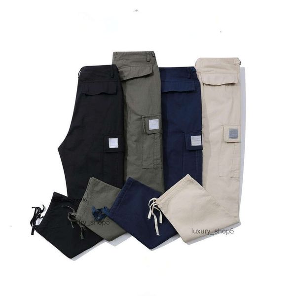 Designer-Herren-Cargohose, North American High Street, reine Baumwolle, Fünf-Punkt-Karo-Baumwolle, Jogger-Jogginghose, Kordelzug, Outdoor-Hose mit Taschen, Shorts 1–2