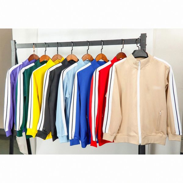 Autunno Angelo Arcobaleno lato tessuto striscia classica retrò allentato di colore solido abbigliamento sportivo moda uniforme giacca giacca da uomo b7qZ #