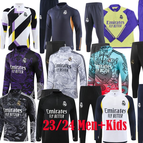 Conjuntos de treino de futebol infantil Real Madrid conjunto de TREINO 23 24 homens e crianças kit de futebol chandal futbol survetement madrid TRAINING suit jaqueta de futebol Kit