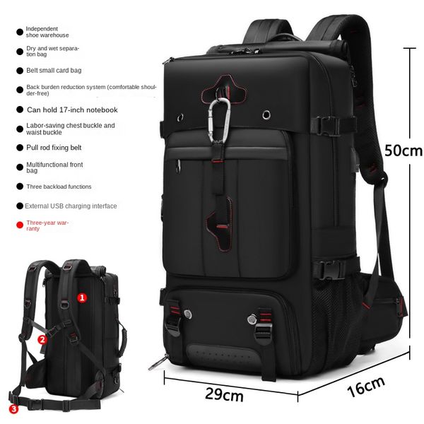 Computertasche Herren Große Kapazität Reisetasche Outdoor Bergsteigertasche Multifunktionale wasserdichte praktische Gepäcktasche Mann Paar Rucksack Großhandel