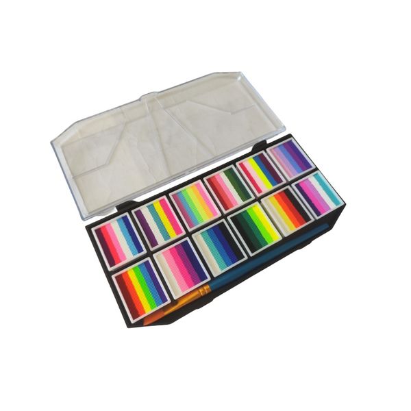 120g 12Split Liners Palette Wasseraktivierte Körperbemalung Regenbogenfarben Hydro-Gesichtsfarbenpalette