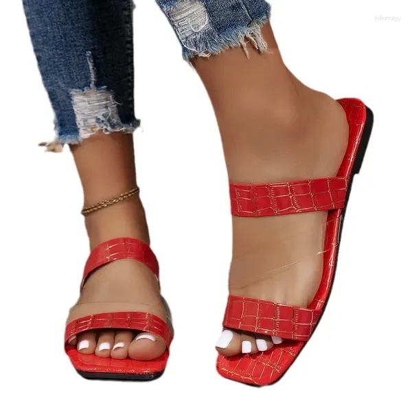 Sandalet Kadın Toka Konforlu Ortopedik Yay Stand Flip Flops Yaz Sıradan Ayakkabı Slip-On Slipper Moda Açık