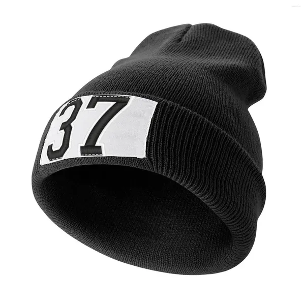 Berets 37 Schwarz Jersey Sport Nummer 37 Fußball Strickmütze Bommelmütze Teemützen Hip Hop Herren Damen