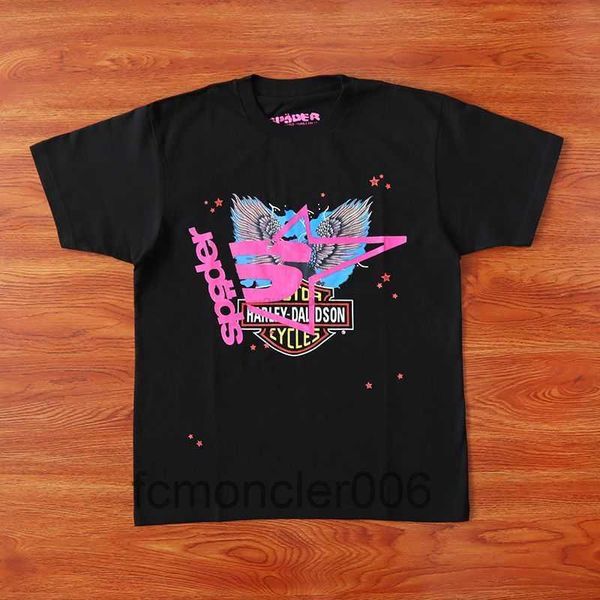 Designer Abbigliamento moda T-shirt Hip Hop Magliette Young Thug Star Same Sp5der 555555 T-shirt manica corta Pink Tee Eagle KE6G KE6G KE6G