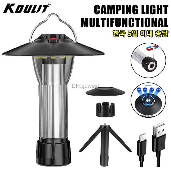 Camping Laterne Neue 2200Mah Camping Licht Wiederaufladbare LED Taschenlampe mit Magnet Tragbare Laterne Outdoor Notfall Zelt Licht Camping Liefert YQ240124