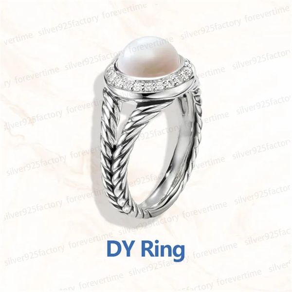 DY Bague de mariage en diamant pour femmes, en argent 925, de luxe, plaquée, bijoux de haute qualité, cadeau de fête de fiançailles, bague dy personnalisée pour hommes