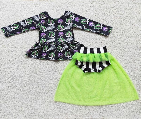 Abiti firmati per bambini Ragazze Bummies Set Halloween Bambina Boutique Abbigliamento Manica lunga Moda Baby Bummie con filato Wholesa4639951