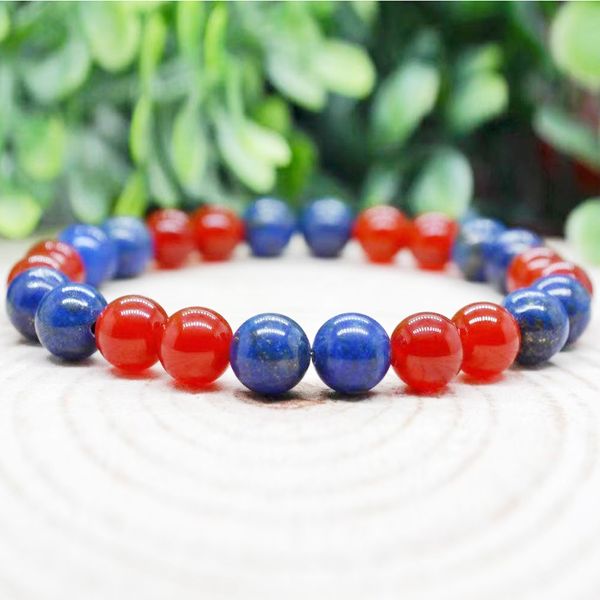 MG1993 8 mm roter Karneol aus Afghanistan, Lapislazuli, gemischtes Armband, Perlen-Edelstein, Energie-Heilkristalle, Schmuck für Damen