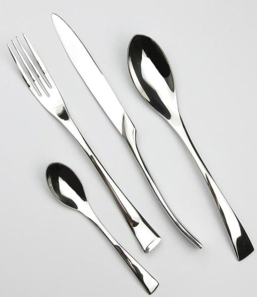 41624 pezzi set da tavola in acciaio inossidabile spessore stoviglie set di posate coltello da tavola forchetta stoviglie da pranzo occidentali4553601