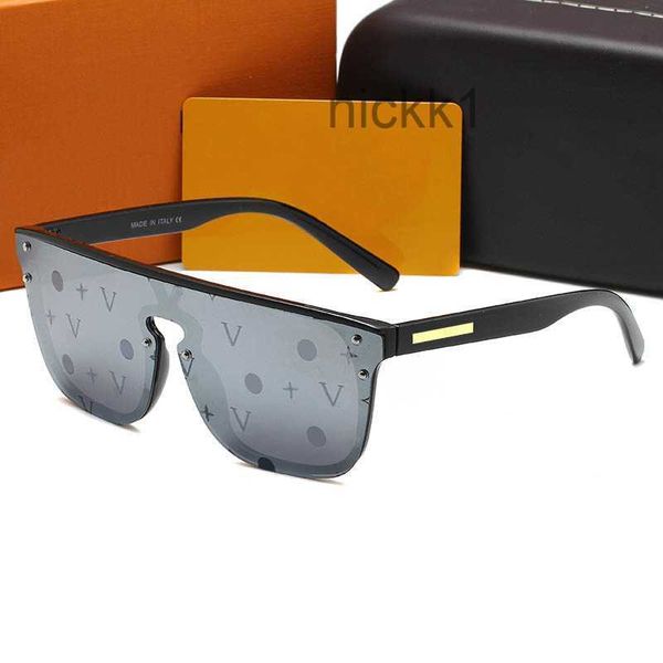 Designer für Damen Herren Sonnenbrille Herren Blumenlinse mit Buchstaben Sonnenbrille Unisex Reisesonnenbrille Schwarz Grau Rot HLK3