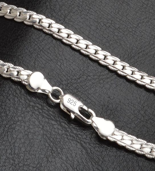20 -дюймовая 5 -мм модные мужчины 925 Серебряное ожерелье Цепь для женской вечеринки Серебряная фигаро -цепная колье для мальчика 2621452