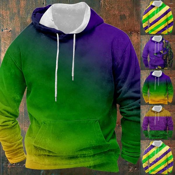 Herren-Kapuzenpullover, Karneval, 3D-gedruckter Kapuzenpullover, Mardi-Druck, Herren-Sweatshirt mit Reißverschluss