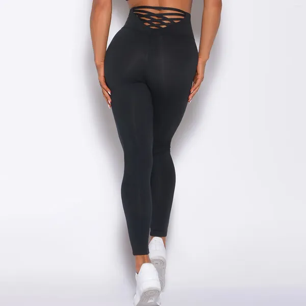 Pantaloni attivi Leggings senza cuciture Collant da allenamento push-up da donna Abiti da fitness Yoga Abbigliamento da palestra senza schienale a vita alta Spandex