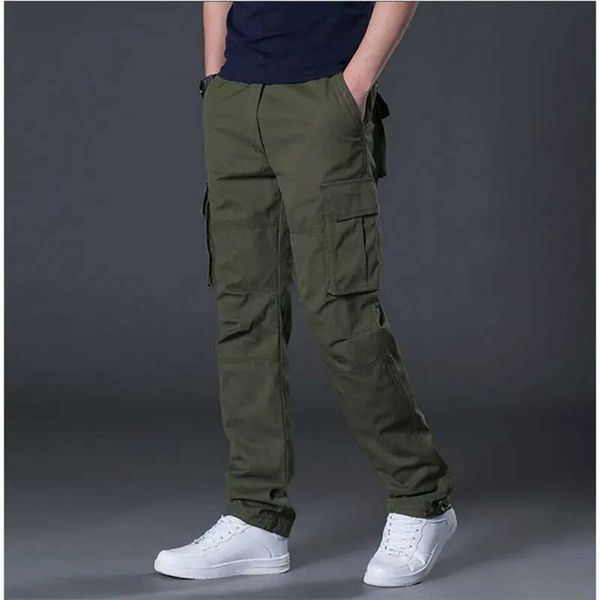 Pantaloni cargo autunno-primavera Pantaloni casual da uomo larghi in cotone pantaloni tattici da combattimento maschili multi tasche 93