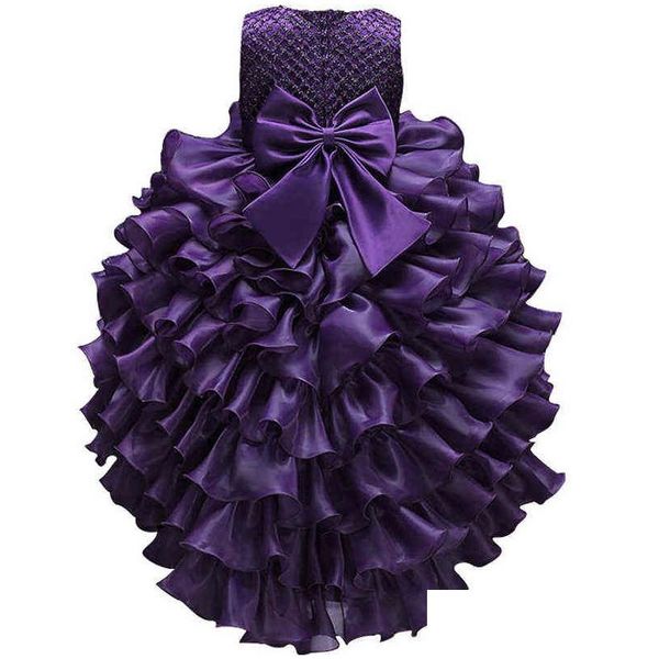 Auf Lager Blumenmädchenkleider Mädchen Prinzessin Kleid Kinder Kleidung Hochzeit Party Kleinkind Formale Ballkleid Kleinkinder Weihnachten Kommen Dhvbh