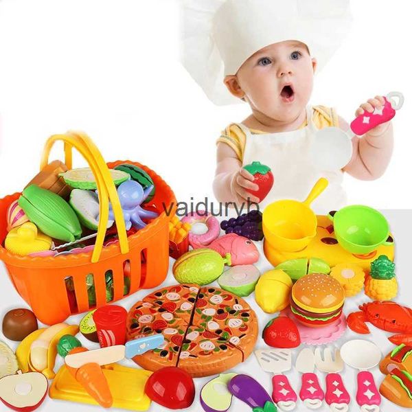 Küchen Spielen Essen Kinderküche Haus Spielzeug Massengemüse Obst Brot Fisch schneiden und Spielzeugvaiduryb