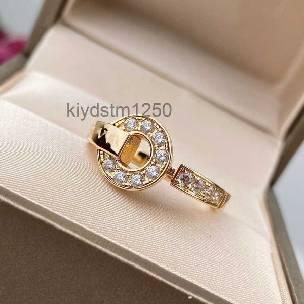 Дизайнерское кольцо, женское кольцо с веревочным узлом, роскошные кольца с бриллиантами, модные кольца для женщин, классические ювелирные изделия, позолоченные розы 18 карат, подарки для вечеринок 0TZ5