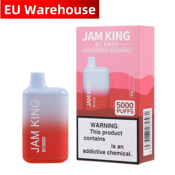 Jam King BC5000 Puf Vape Pen EU-Lager Vape Puff elektronische Zigarette 2800 Züge Vape Mod 13 ml vorgefüllter 650-mAh-Akku-Stift wiederaufladbare Saftaromen vs. Lost Mary