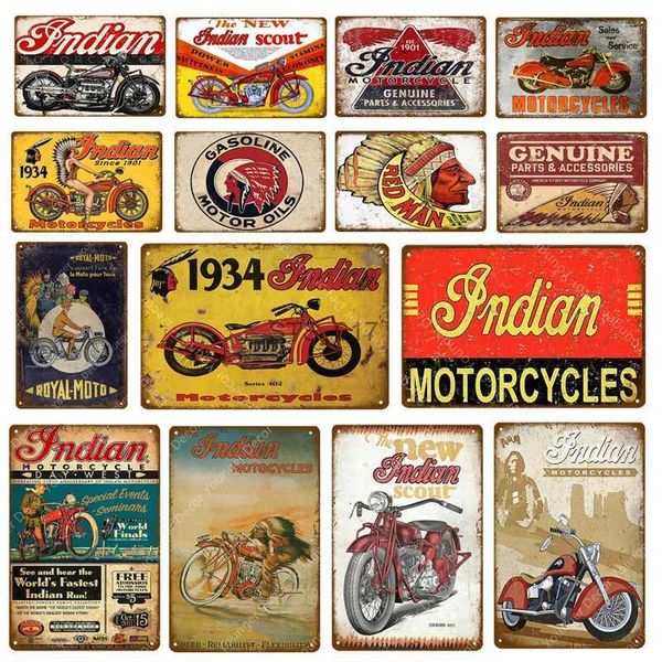 Pintura de metal motocicleta americana peças genuínas acessórios metal estanho sinais vintage casa barra garagem placa decorativa yj212