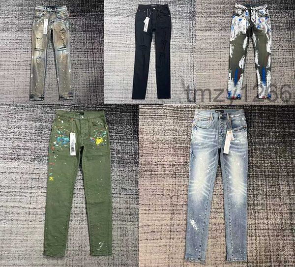 Mor Jeans Tasarımcı Mens 2023 Yeni Stil Erkek Kadın Pantolon Marka Yaz Deliği Nakış Kendi Kendi Yetiştirme ve 45 4ixa