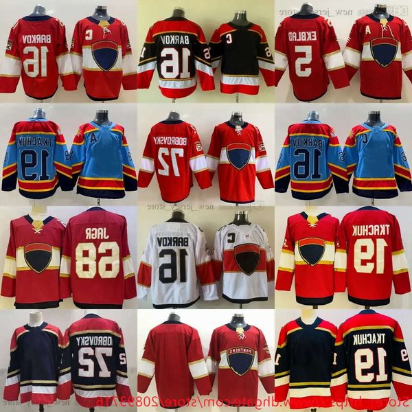 Adam Yeni Buz Hokeyi 19 Matthew Tkachuk Jersey Retro Mavi 16 Aleksander Barkov Aaron Ekblad Sergei Bobrovsky Formaları Boş Dikiş Takımı Beyaz R Hig