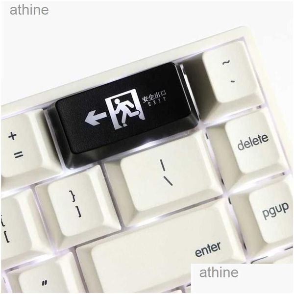 Клавиатуры Safe Exit R1 2U Backspace Keycap Просвечивающие колпачки для клавиш ABS с травленой подсветкой для механической клавиатуры Yq240123 Drop Delivery Com Ot2Fk