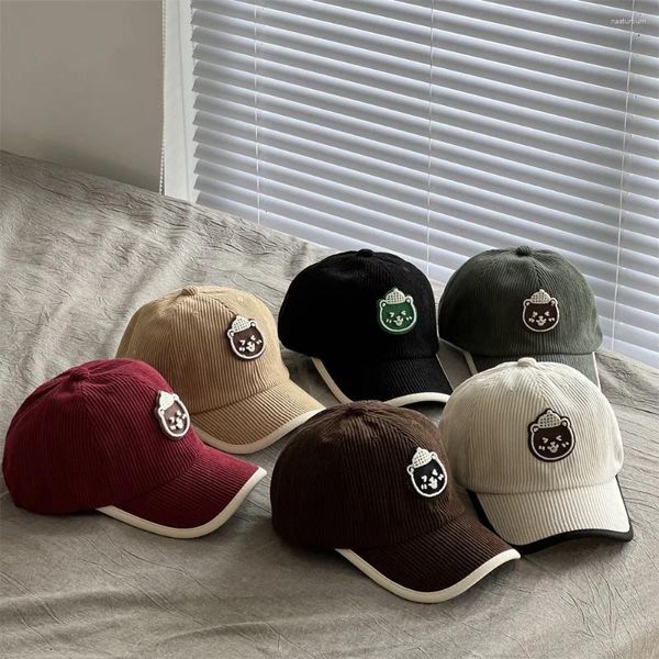 Top Caps Çocuk Beyzbol Kapağı Karikatür Bear Studuroy Ördek Koreli Versiyon Erkek Kız Sonbahar Kış Vizörleri Sıradan Çocuklar Snapback Hat