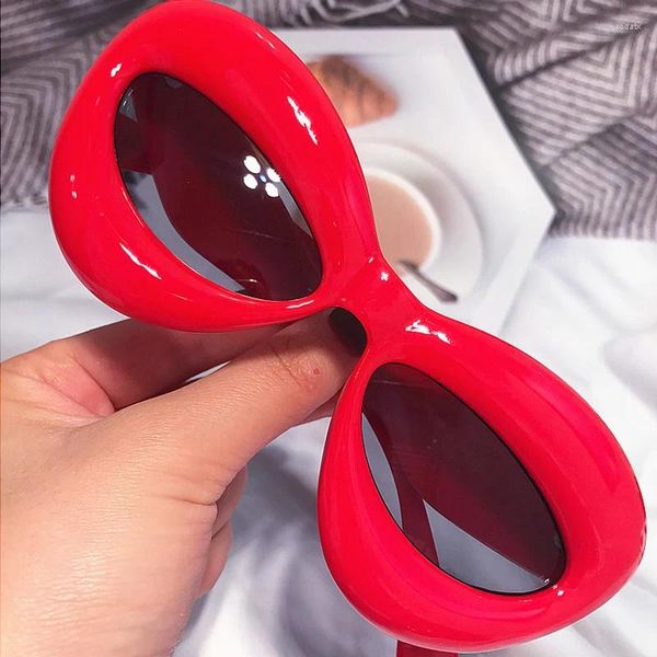 Sonnenbrille Candy Farbe Sexy Lip Y2k Für Frauen Rot Gelb Blau Gradienten Sonnenbrille Männer Punk Hip Hop Shades