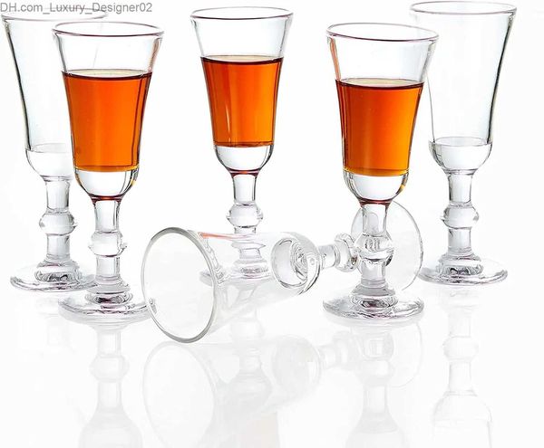 Copos de vinho MEMOKON Mini Taças Cordial Whisky Glass Shot Glasses Stem Limoncello Glass Port Glassic Whisky Wine Cup 1,0 oz (conjunto de 6) Q240124