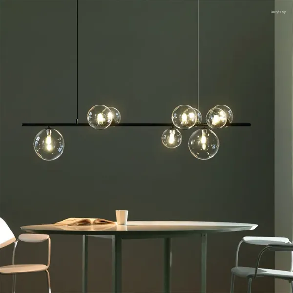 Kronleuchter Nordic Blase Kronleuchter Led Glas Ball Lange Streifen Licht Moderne Wohnzimmer Esstisch Küchen Neben Bar