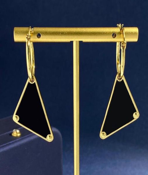 Дизайнерские треугольные серебряные серьги-гвоздики для женщин, золотые серьги, модные роскошные серьги P, ювелирные изделия, женские мужские серьги-кольца 2208151D38086124