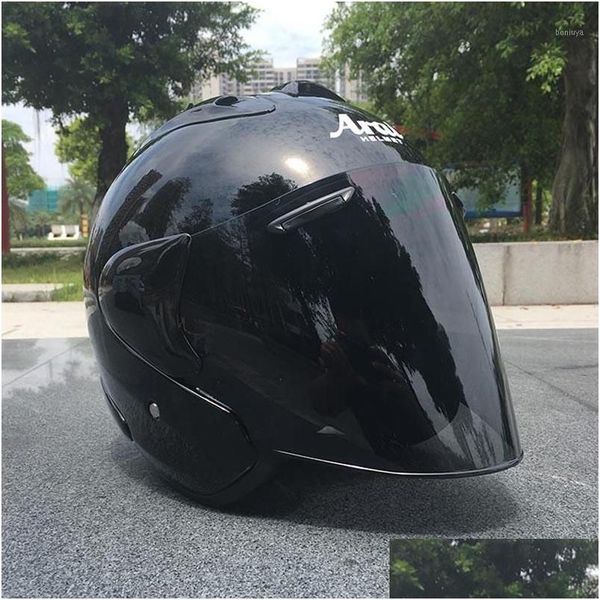 Caschi da moto Casco mezzo nero Sport all'aria aperta Uomini e donne Racing Open Face Dot Appd1 Drop Delivery Automobili Motociclette Acce Otaya