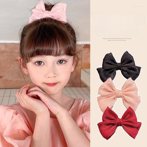 Accessori per capelli Baby Fiocco piccolo Ragazza Principessa Copricapo Internet Rosso Tessuto carino Materiale per bambini Clip