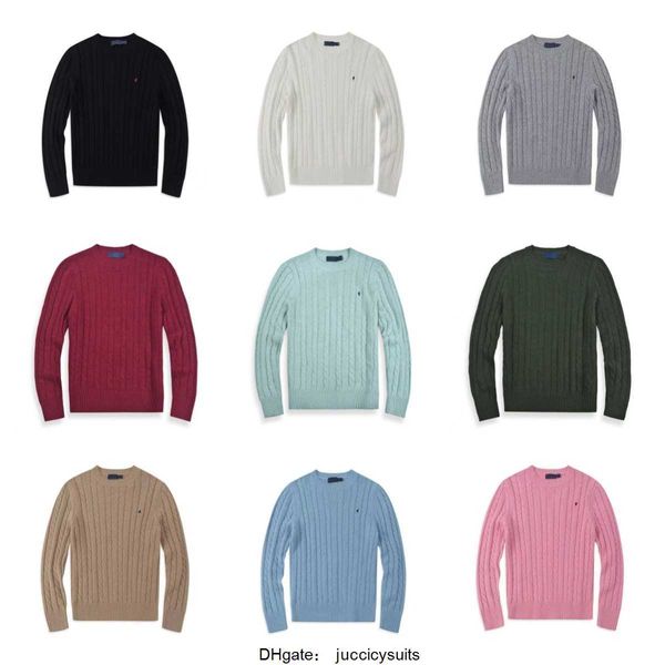 Mens Sweaters Sonbahar Yün Sıradan Küçük Solcu Çekme Yarım Zip Ralp Polo Chandail Ceket Kış Uzun Kollu Sweater Külot Kadın Hoodie Boyut S-2XL ZAUD